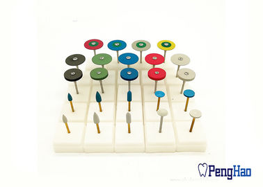 Gli strumenti dentari di lucidatura del diamante di gomma di colori del gemello per il biossido di zirconio/la porcellana il pezzo da lavorare